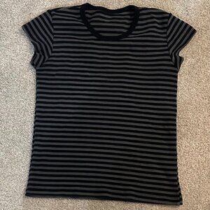 Brandy Melville Striped Top Black and Grey